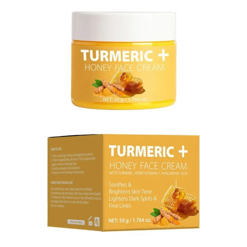 Crema Facial De Cúrcuma, 50 G, Hidratante, Líneas Finas, Rep