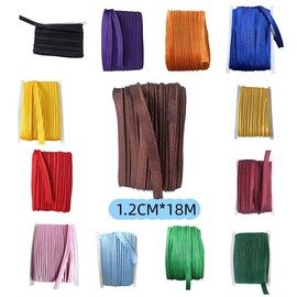 18m Black Polyester Piping Trim 1.2cm Wide Piping Bias Tape for Sewing Fabric Edge Trimming