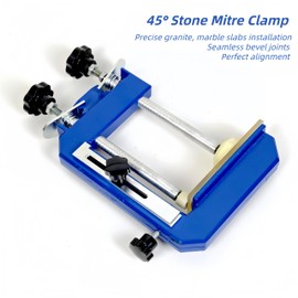 2PCS 45° Stone Tile Mitre Clamp, Granite Marble Slab Install Bevel Fixture, Benchtop Seam Splicing Angle Clamps with Adjustable Binder Lever 5.1” Clamping Height (Blue)