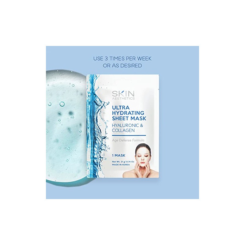 Skin Aesthetics Máscara de lámina hialurónica y colágeno - Paquete