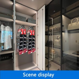 zebricolo，2-pack, hanging shoe rack for closet，Extra large 24 Pocket,closet shoe organizer hanging，Gets Shoes Organized Well，closet hanging shoe organizer，hanging closet shoe organizer，Gray/Black