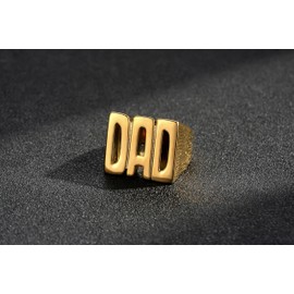 Gold Plated "Best Dad Ever" Ring – Gold Barked Sides, Size T, 22g – The Ultimate Tribute to Dad - Bling King London