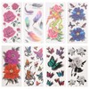 Healeved 8sheets Rose Peony Flower Temporary Stickers for Parties Easy