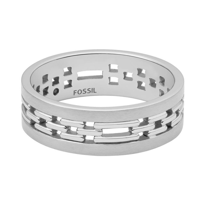 Fossil Men's Stainless Steel Ring, Stainless Steel, No Gemstone