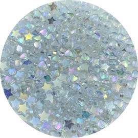 Xinhongo 350 Pcs Heart Star Acrylic Beads 9mm Heart Beads 11mm Star Shape Beads Spacer Bead for Making Bracelet Necklace Necklaces Earrings Key Chains Accessories DIY Crafts Beads(Clear White AB)