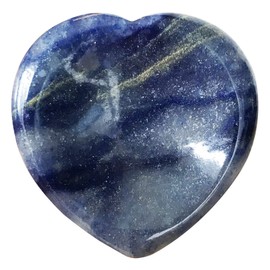 Fekuar Natural Blue Aventurine Crystal Thumb Worry Stone, Hand Carved Healing Crystal Heart Shaped Stone for Anxiety Stress Relief Meditation