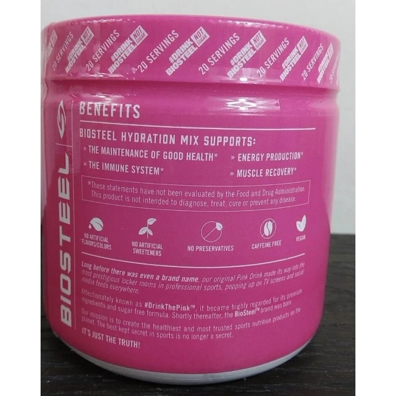 2 Pack BioSteel Sports Hydration Mix Watermelon Flavor 5oz 140g