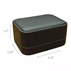 Novel Box Black Leatherette Double Ring Box Jewelry Gift Box Case Display