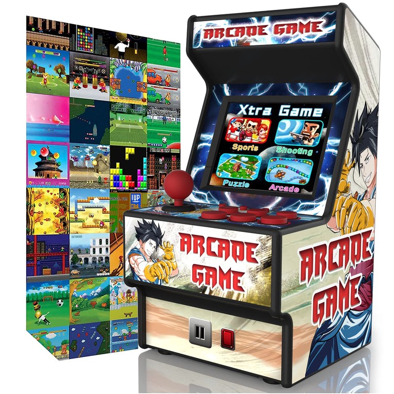 Mini Arcade Machine, Retro Gaming Console, Handheld Game Console with