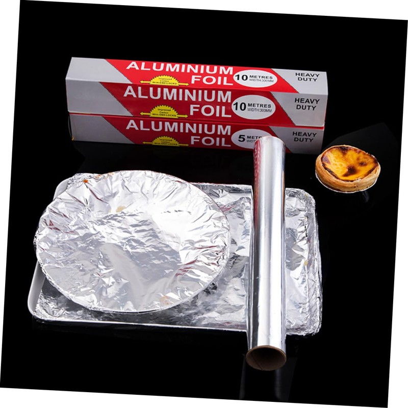 ORFOFE 3 Rolls Aluminum Foil Paper Roll Baking BBQ Foil