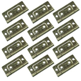 Bonsicoky 12 Pack Retro Bronze Metal Plated Non-Mortise Hinges - 2 Inch Door Hinges for Furniture Windows Cupboard Tool Box