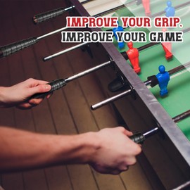 Sonwyoung 8 Pcs Foosball Wraps Foosball Table Parts Foosball Handle Grips Wraps Foosball Table Replacement Accessories with Velvety Comfort for Tournament Anti Slip and Absorbent Grip, Black