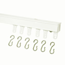 Kirsch 94004 Hand Draw Ceiling Mount Curtain Track Set (14' in 2 sections-White)