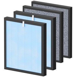 HSP001 Replacement Filter Compatible with HATHASPACE HSP001 Smart Air Purifiers, 4 Stages Filtration with HEPA and Activated Carbon Pre-Filter, 2 Pack