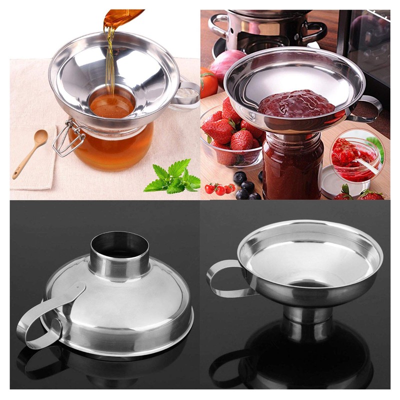 Funnel Stainless Steel 2 Pieces Jam Funnel Wide Mouth Preserving