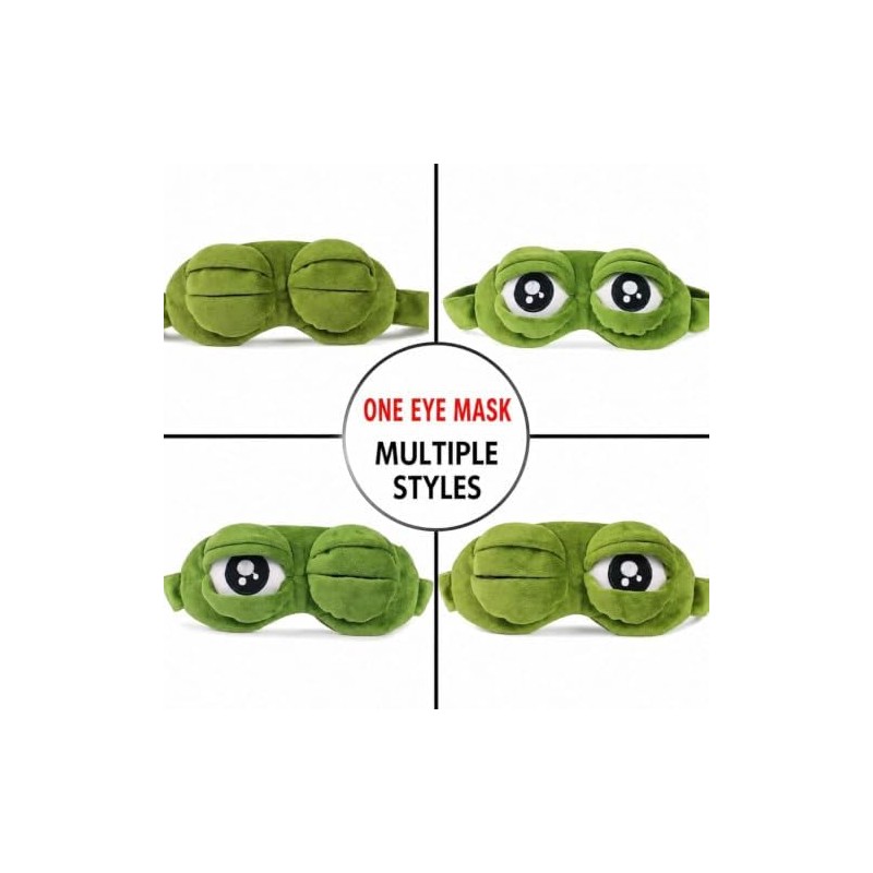 3D Frog Sleep Mask, Funny Plush Frog Sleeping Eye Mask,
