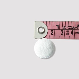 CraftyArt 12 Pieces Dupion Fabric Covered Round Handmade Buttons for Sewing Scrapbooking Clothes Craft -2 cm /0.75 inches (White)