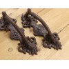 2 LARGE HANDLES RUSTIC CAST IRON BARN DOOR HANDLES SHED