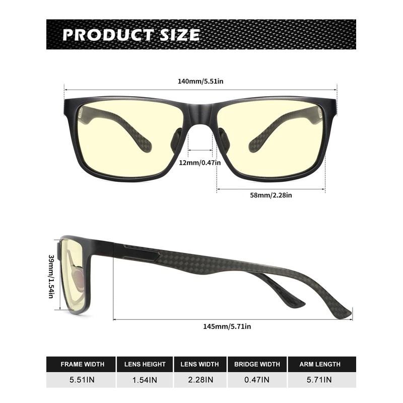 ANYLUV Blue Light Blocking Glasses Men Computer Gaming Glasses Lightweight