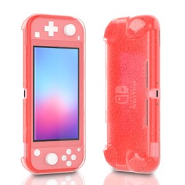Switch Lite Glitter Case, Soft and Durable Switch lite Protective Grip Case, Shiny Sparkly Switch lite TPU Cover - Coral