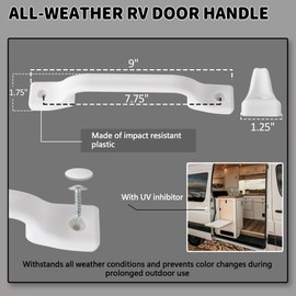TonGass (3 Pack, White All Weather Plastic Grab Handle for RV, Trailer, Camper, Cargo Trailer, Boat, Home, House Door Use Camper Door Handle Replacement Outdoor RV Entry Door Assist Handle Bars