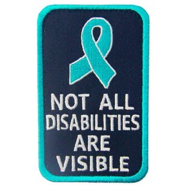Antrix Not All Disabilities are Visible Dog Patch Service Dog Vest/Harness Emblem Patch Embroidered Applique Fastener Hook & Loop Service Dog Patch -4"x2.5"