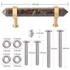 Amogeeli 2pcs Faceted Pointed Dragon Bloodstone Drawer Pulls Handle with