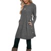 Poetsky Tunic Sweaters for Women with Pockets Side Buttons Winter