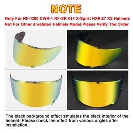 PSLER CWR-1 Visor- RF-1200 Visor X14 Face Shield Replacement for CWR-1 RF 1200 X-Spirit NXR Z7 X14 NX NZ,Deep Gold