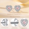 Eahoopfm Heart Earrings for Granddaughter, Hypoallergenic Pink White Cubic Zirconia