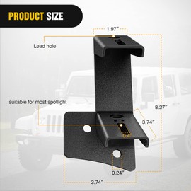 Nilight 2PCS Windshield Hinge Mounting Brackets Dual A-Pillar for Offroad LED Fog Light Work Led for 2007 2008 2009 2010 2011 2012 2013 2014 2015 2016 2017 Wrangler JK/JKU 2DR 4DR