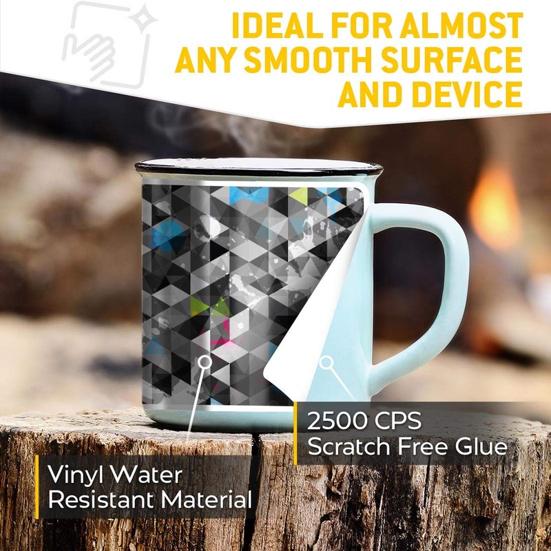 Rectangle Stickers (Set of 2) 10cm - Geometric Triangles Pattern