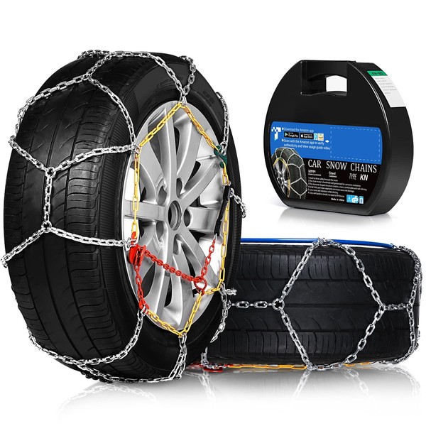 FLYSWAN Snow Tire Chains for Car SUV Pickup Trucks, Choose