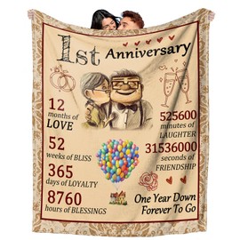 1st Anniversary Wedding Gifts for Wife, Couples Gifts Blanket,Paper 1st Wedding Anniversary Birthday Gifts for Wife from Husband,Anniversary Presents for Girlfriend,One Year Anniversary for Her