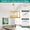 6-Light Gold Chandelier, Farmhouse Dining Room Light Fixture, 21.3in Modern