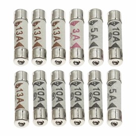 Fuse Set 3A 5A 10A 13A Fuses Uk Portable Mains Fuses Plug Electric Home Fuse Kit House Hold Tube Use Freezers Fridges Kettles Toasters Home Devices Assorted Sizes 12 Pcs