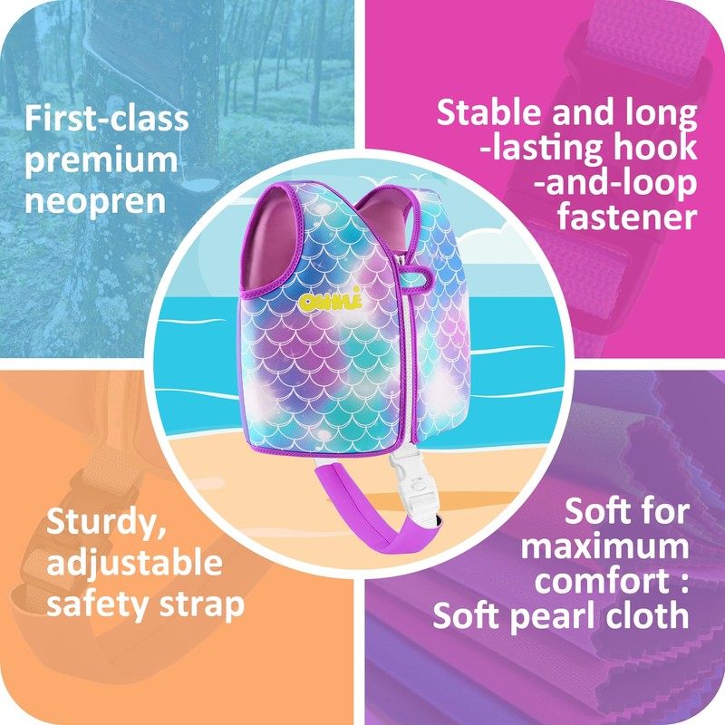 OSHYLE Premium Neoprene Swim Vest for Kids - with Adjustable