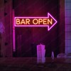 Bar Open Neon Sign Bar Arrow Led Light (19x9'')