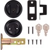Stone Harbor Hardware Round Pocket Door Lock, Entry Function, 2-3/8"