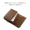 Sankyo Shokai Ostrich Leather Business Card Holder, Full Point Card