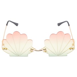 Garneck Shell Shaped Sunglasses for Women - Unisex Fashion Accessory for Parties and Discos - Inspired by Mermaids Perfect for Creative Outfits and Mermaid Accessories, As Shown
