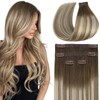 Full Shine Seamless Clip In Hair Extensions Darker Brown to