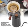 Stainless Steel Coffee Hand Pot with Wooden Handle Long Mouth