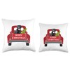Merry Christmas Truck Dog Black Lab Throw Pillow