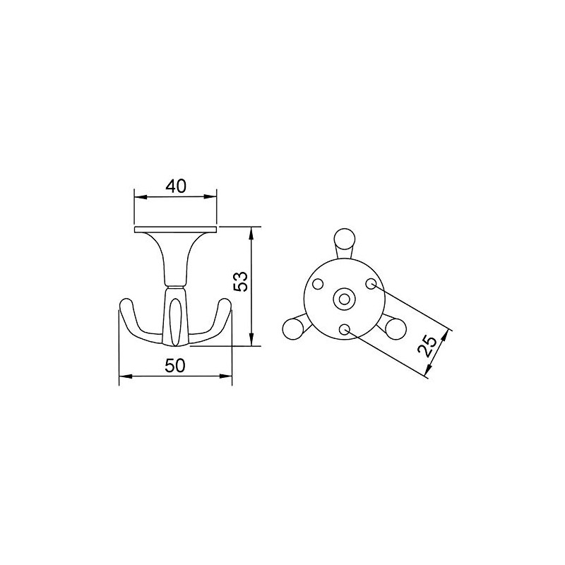 4 x Tromso 3-Way Swivel Hooks Polished Chrome 53 x