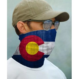 Paragon SUN GAITER Mask Bandana UPF 50+ UV Protecter Fishing Colorado Flag Face Neck