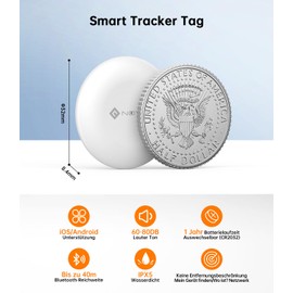 NOVOO Tracker Tag - 1 Pack Smart Tag Compatible with Google and Android