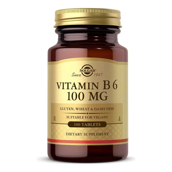 Solgar Vitamina B6 100 Mg 100 Tabletas Hecho En Usa