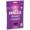 HALLS Vitamin D Elderberry Flavour Supplement Drop Lozenges, Throat Lozenges,