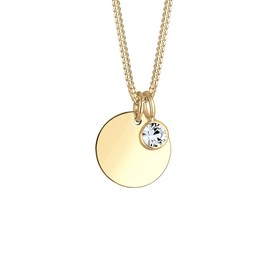 Elli Women's April Birthstone Necklace with Crystals Gold Plated, Sterling Silver, Crystal